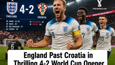 England Past Croatia in Thrilling 4-2 World Cup Opener
